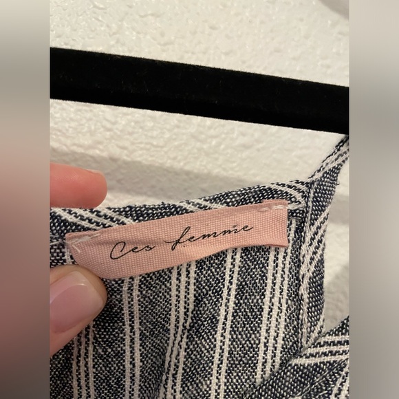 Ces Femme striped gray top size Large - Picture 2 of 8